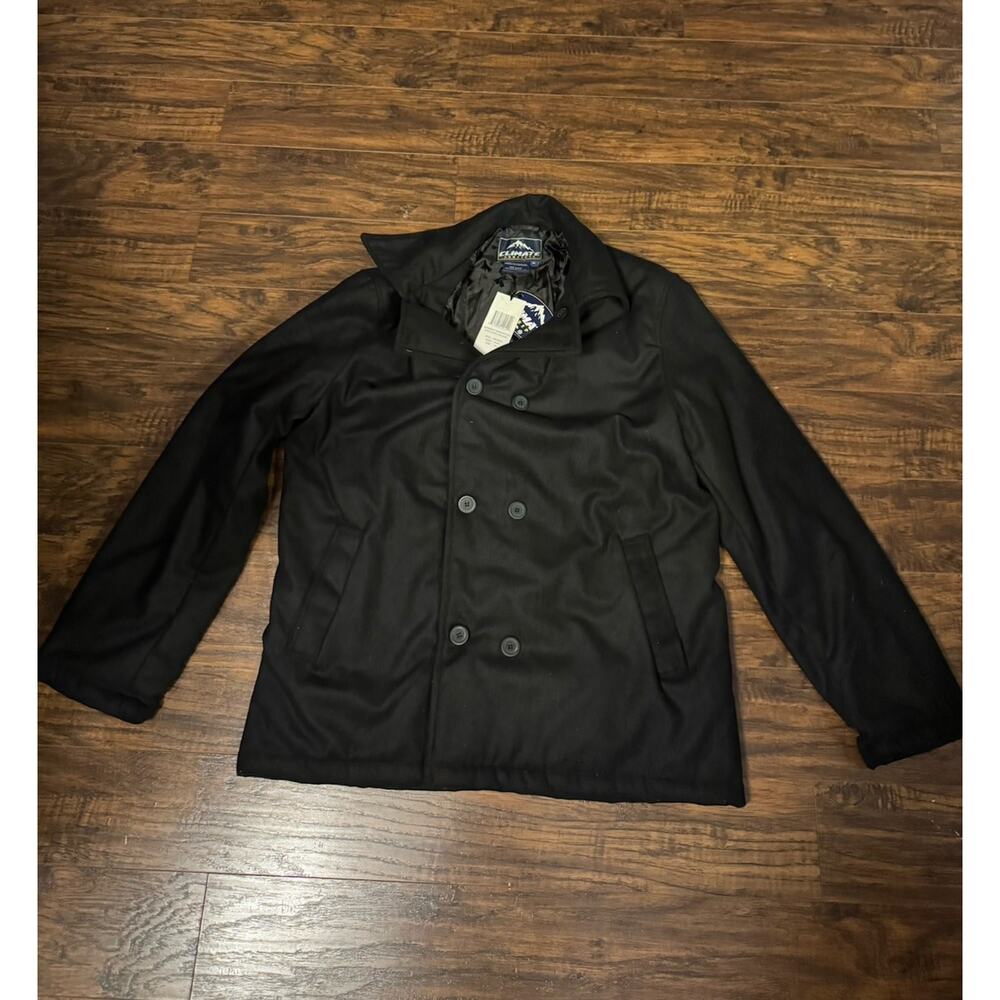 New Climate Concepts Pea Coat Adult Extra Large Black Warm Hiking Outdoor Men
